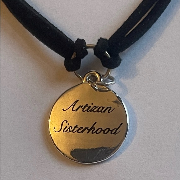 Artizan Sisterhood Silver Toned Charm Black Rope Bracelet - Picture 2 of 5